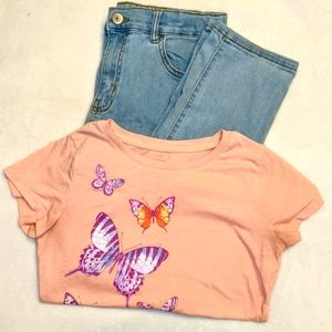 Girls Thereabouts Jeans & Wonder Nation Top Size 12